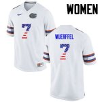 Women's Florida Gators #7 Danny Wuerffel NCAA Nike White USA Flag Fashion Authentic Stitched College Football Jersey UOJ0362MY